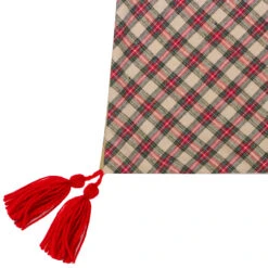 48" Red And Brown Burlap And Plaid Reindeer Christmas Tree Skirt With Tassels -Best Christmas Store northlight t1190696 red 1 sample 03452.1667576854