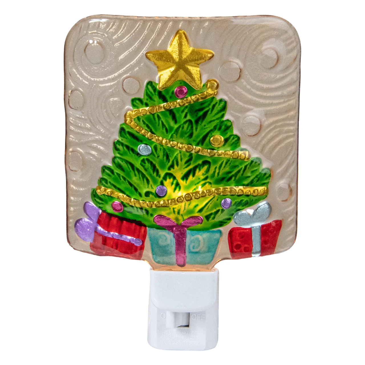 4" Green And Gold Christmas Tree Night Light 1 4" Green And Gold Christmas Tree Night Light