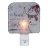 4" White All Hearts Come Home For Christmas Glass Night Light