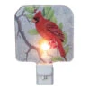 4" Red Cardinal Glass Christmas Night Light