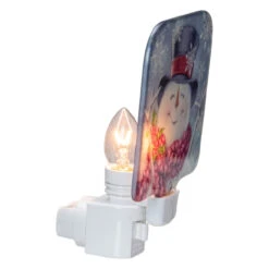 4" Blue And Red Glass Snowman Christmas Night Light -Best Christmas Store northlight tn91443 3updated 54658.1667488093