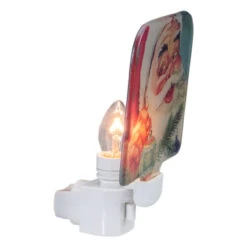 4" Red And Blue Santa Glass Christmas Night Light -Best Christmas Store northlight tn91446 2 54019.1667509729