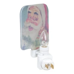 4" Red And Blue Santa Glass Christmas Night Light -Best Christmas Store northlight tn91446 3 16521.1667509729