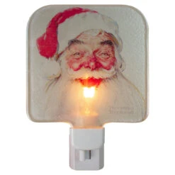6" Norman Rockwell 'Santa Claus' Glass Christmas Night Light