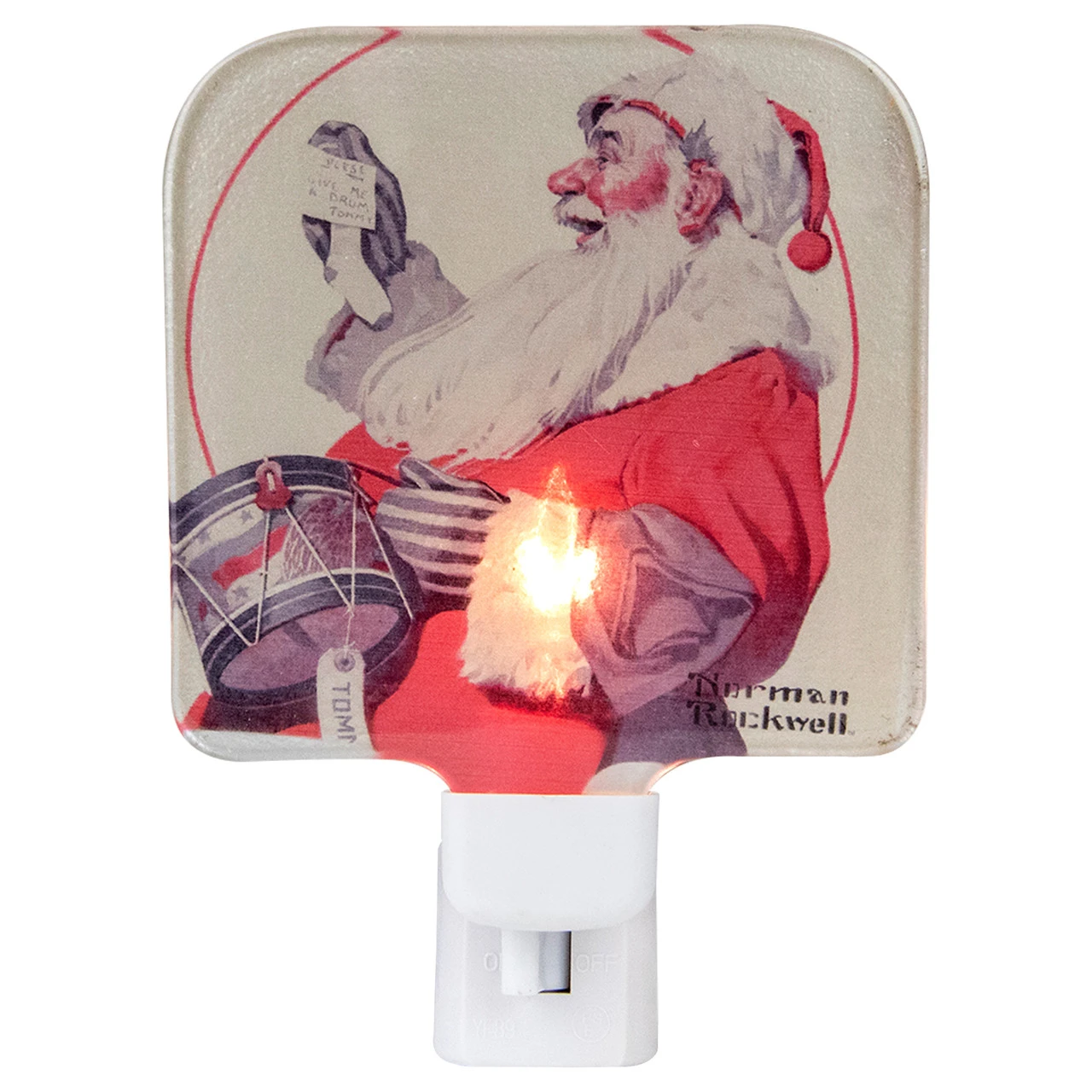 6" Norman Rockwell 'A Drum For Tommy' Glass Christmas Night Light 1 6" Norman Rockwell 'A Drum For Tommy' Glass Christmas Night Light