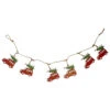 55" Red Vintage Truck With Tree Christmas Garland On Jute Rope