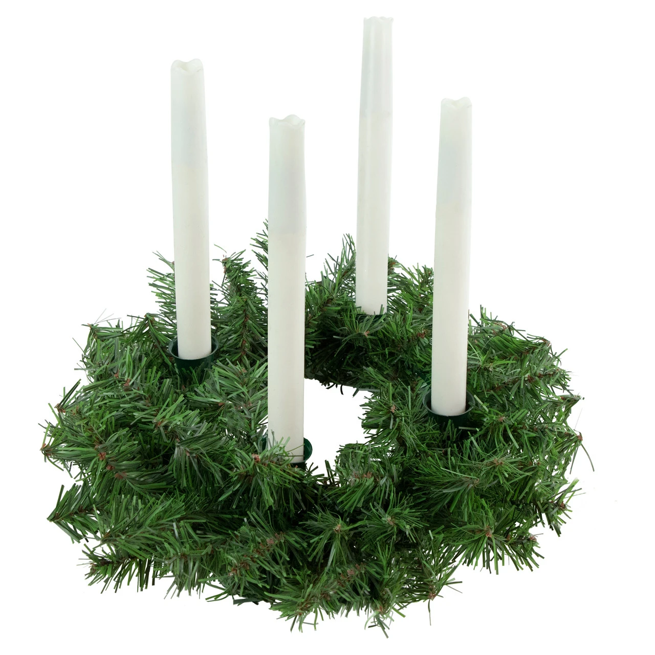 12" Two-Tone Pine Artificial Christmas Advent Candle Wreath 2 12" Two-Tone Pine Artificial Christmas Advent Candle Wreath - Image 2