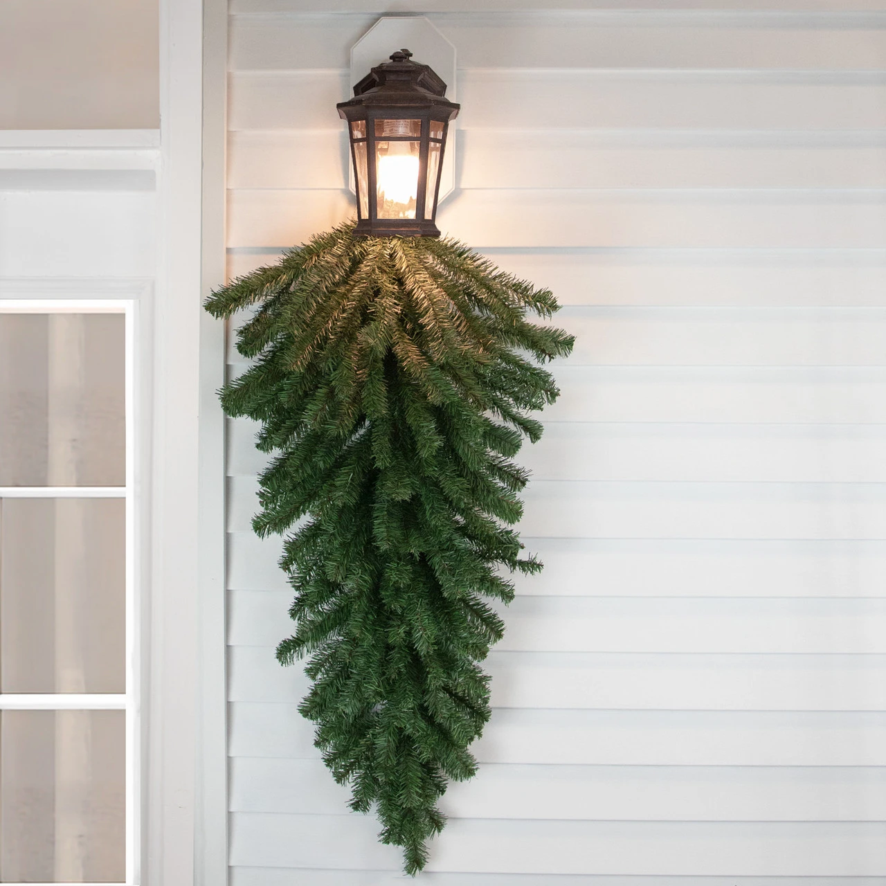 48" Canadian Pine Christmas Teardrop Swag - Unlit 2 48" Canadian Pine Christmas Teardrop Swag - Unlit - Image 2