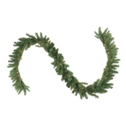 9' X 12" Pre-Lit Canadian Pine Artificial Christmas Garland - Clear Lights