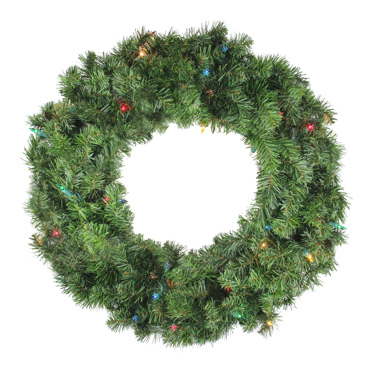 24" Pre-Lit Canadian Pine Artificial Christmas Wreath - Multi Lights 1 24" Pre-Lit Canadian Pine Artificial Christmas Wreath - Multi Lights