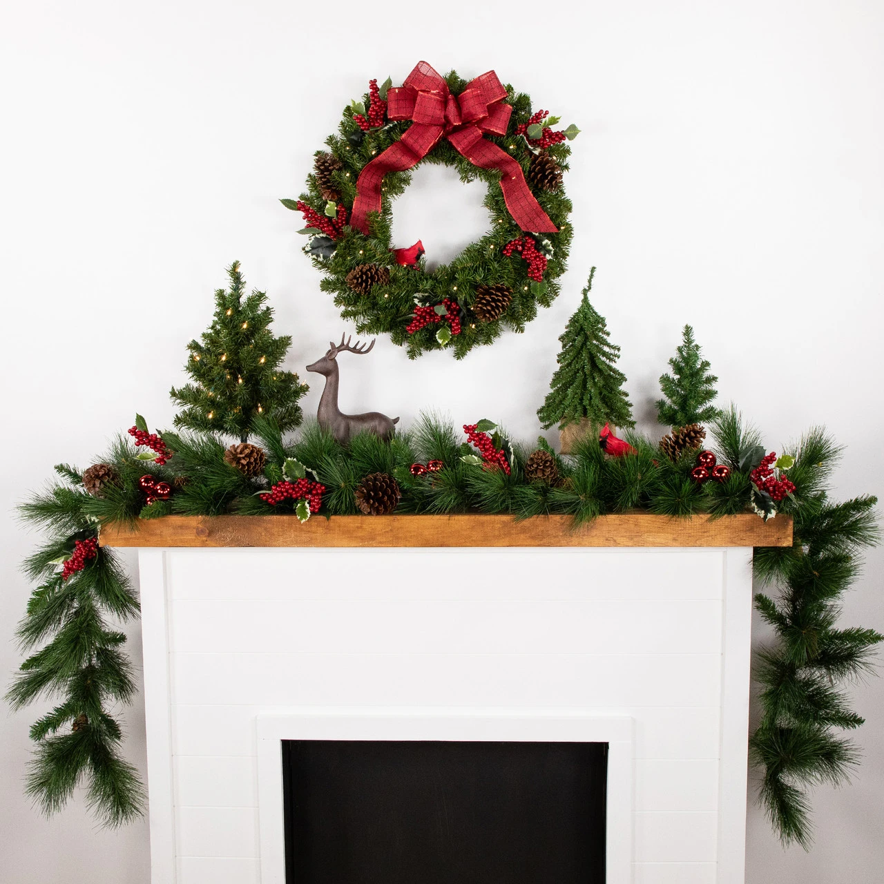 Pre-Lit Canadian Pine Artificial Christmas Wreath, 24-Inch, Clear Lights 2 Pre-Lit Canadian Pine Artificial Christmas Wreath, 24-Inch, Clear Lights - Image 2