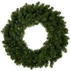 Pre-Lit Canadian Pine Artificial Christmas Wreath, 24-Inch, Clear Lights