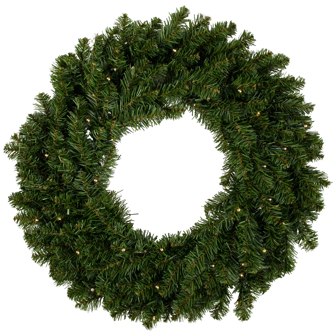 Pre-Lit Canadian Pine Artificial Christmas Wreath, 24-Inch, Clear Lights 1 Pre-Lit Canadian Pine Artificial Christmas Wreath, 24-Inch, Clear Lights