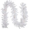 9' X 12" Pre-Lit Snow White Artificial Christmas Garland, Clear Lights