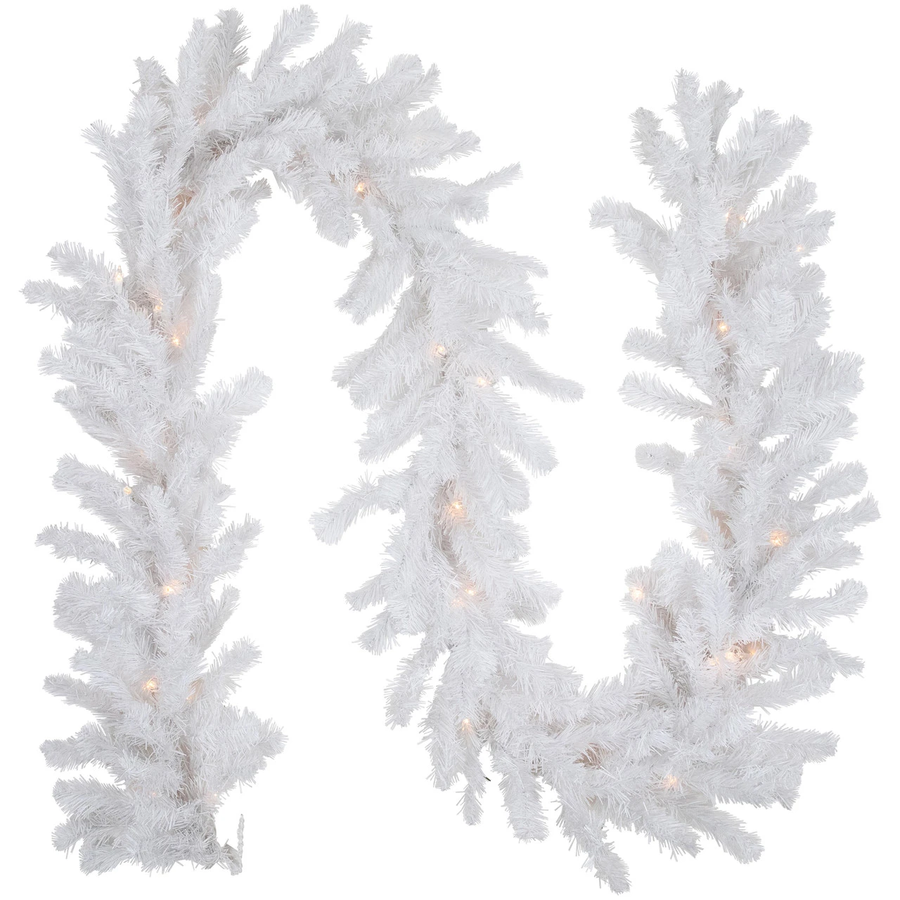 9' X 12" Pre-Lit Snow White Artificial Christmas Garland, Clear Lights 1 9' X 12" Pre-Lit Snow White Artificial Christmas Garland, Clear Lights