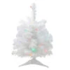 18" Pre-Lit Snow White Artificial Christmas Tree - Multicolor Lights