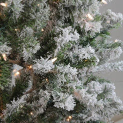 6' Pre-Lit Medium Flocked Balsam Pine Artificial Christmas Tree - Clear Lights -Best Christmas Store northlight v15880 3 85139.1667663011