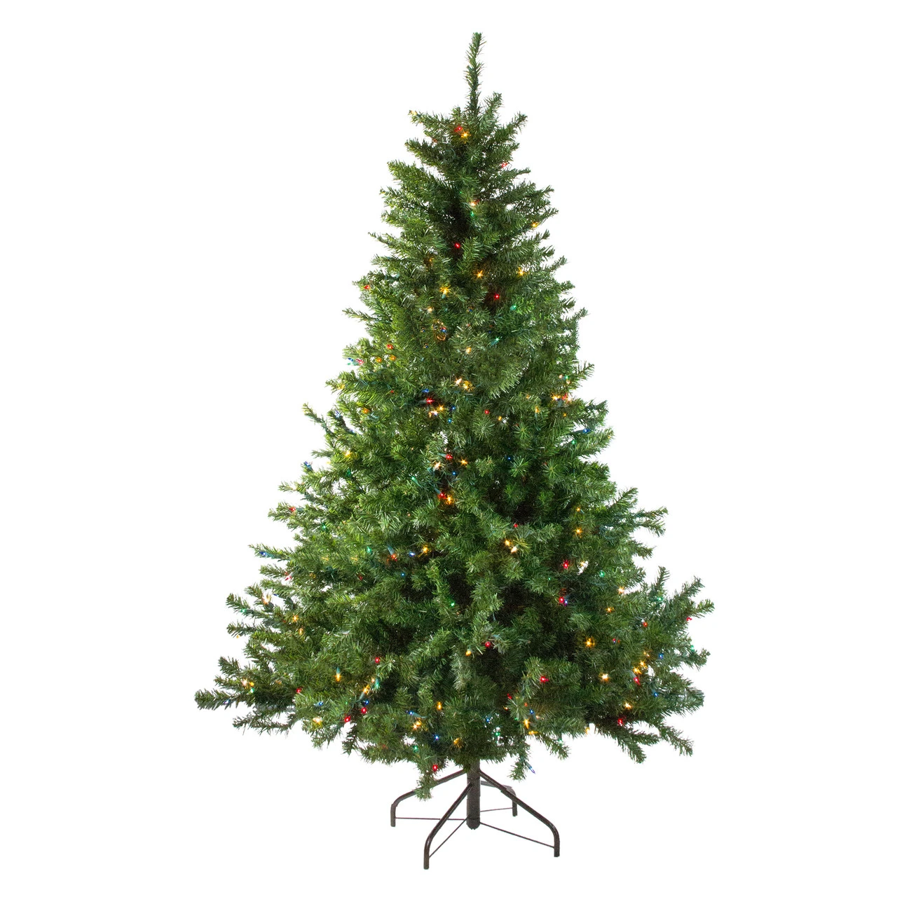 6' Pre-Lit Medium Canadian Pine Artificial Christmas Tree - Multicolor Lights 1 6' Pre-Lit Medium Canadian Pine Artificial Christmas Tree - Multicolor Lights