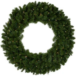 36" Pre-Lit Canadian Pine Artificial Christmas Wreath, Clear Lights