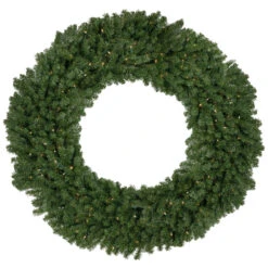 5' Pre-Lit Commercial Canadian Pine Artificial Christmas Wreath, Clear Lights