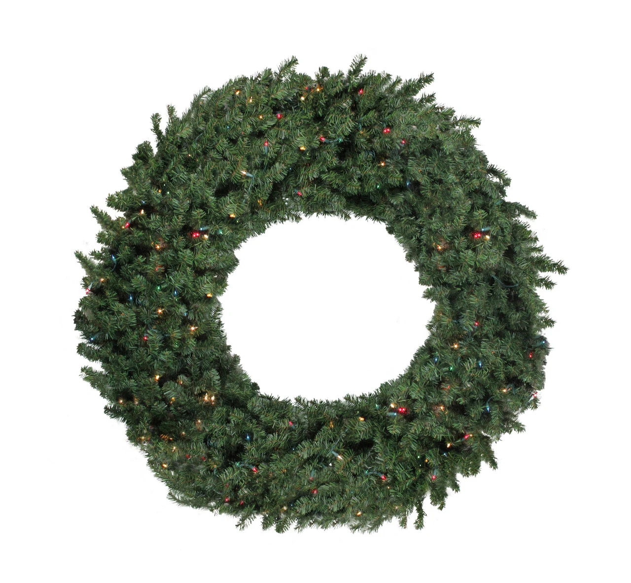 Pre-Lit Commercial Canadian Pine Artificial Christmas Wreath - 5-ft, Multi Lights 1 Pre-Lit Commercial Canadian Pine Artificial Christmas Wreath - 5-ft, Multi Lights