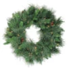 Pre-Lit White Valley Pine Artificial Christmas Wreath, 24-Inch, Clear Lights