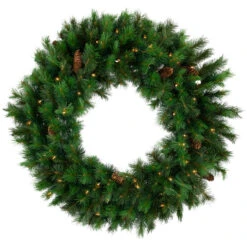 Pre-Lit Royal Oregon Pine Artificial Christmas Wreath, 24-Inch Clear Lights
