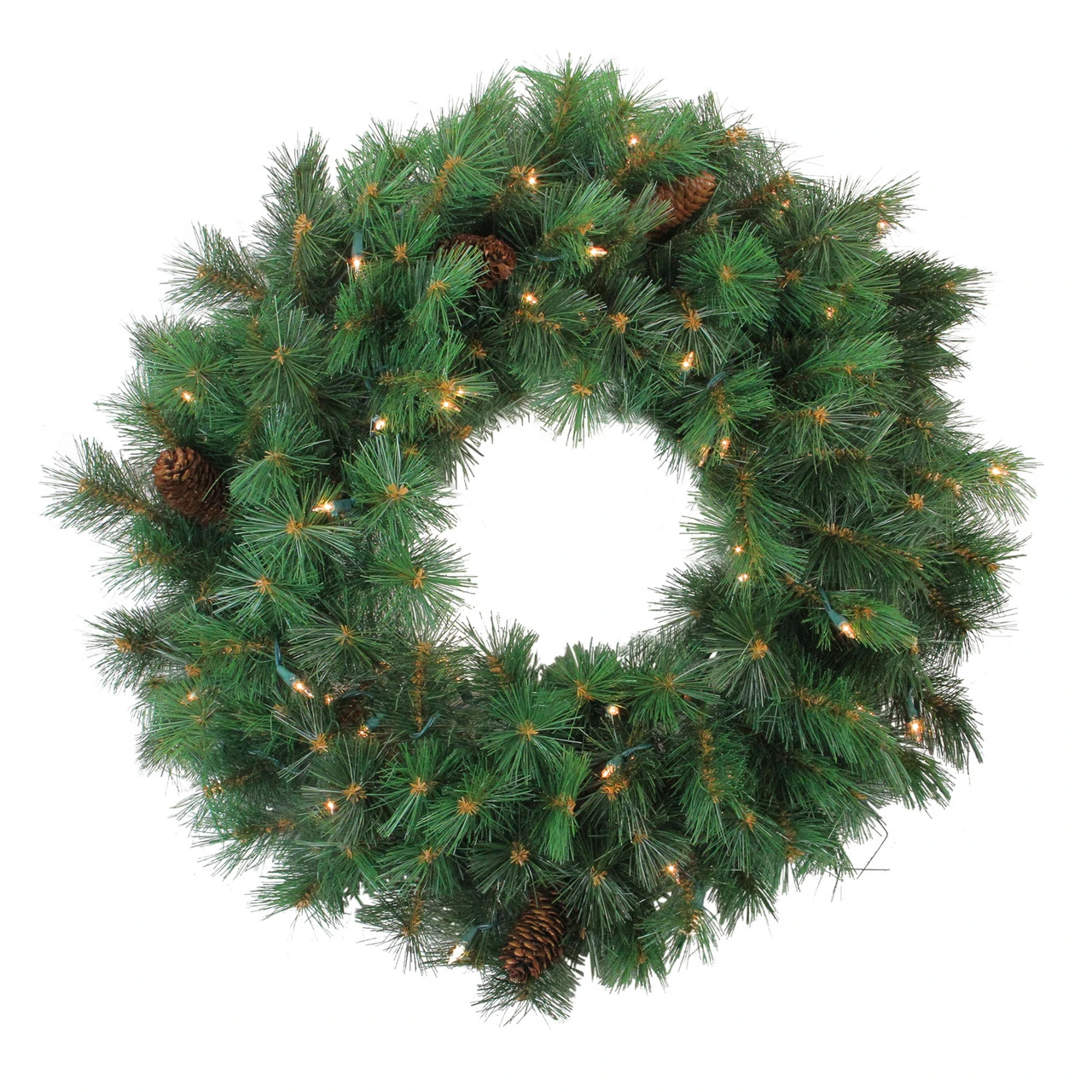 Pre-Lit Royal Oregon Pine Artificial Christmas Wreath - 24-Inch, Clear Lights 1 Pre-Lit Royal Oregon Pine Artificial Christmas Wreath - 24-Inch, Clear Lights