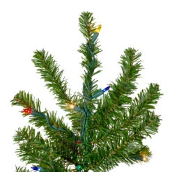 7.5' Pre-Lit Canadian Pine Slim Artificial Christmas Wall Tree - Multicolor Lights -Best Christmas Store northlight v27345 2 20340.1667530640