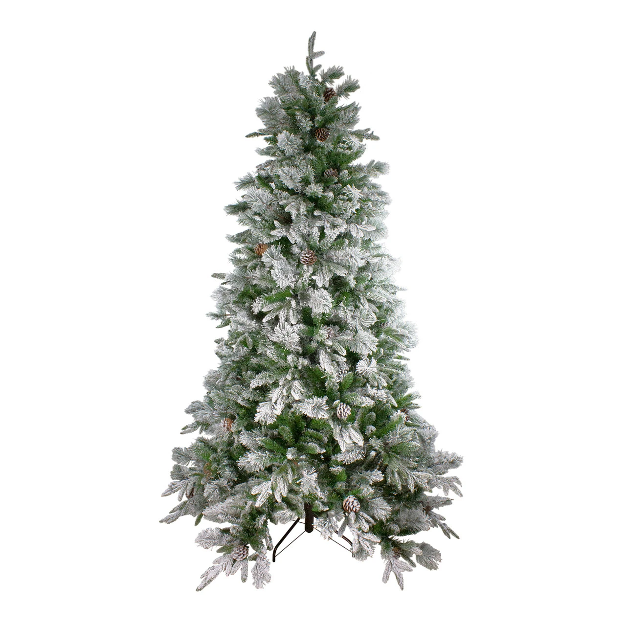 6.5' Flocked Rosemary Emerald Angel Pine Artificial Christmas Tree, Unlit 2 6.5' Flocked Rosemary Emerald Angel Pine Artificial Christmas Tree, Unlit - Image 2