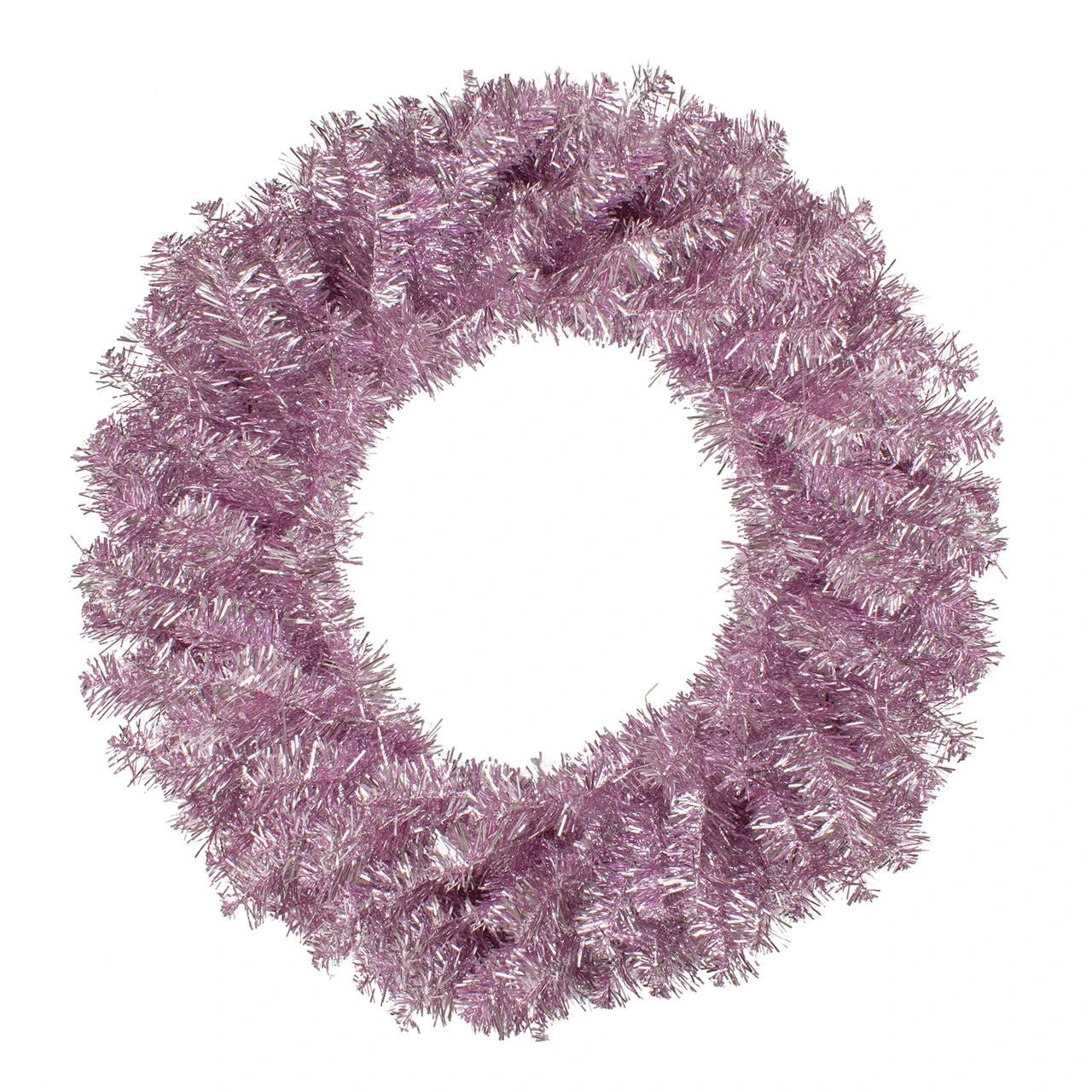Metallic Pink Tinsel Artificial Christmas Wreath, 24-Inch, Unlit 1 Metallic Pink Tinsel Artificial Christmas Wreath, 24-Inch, Unlit