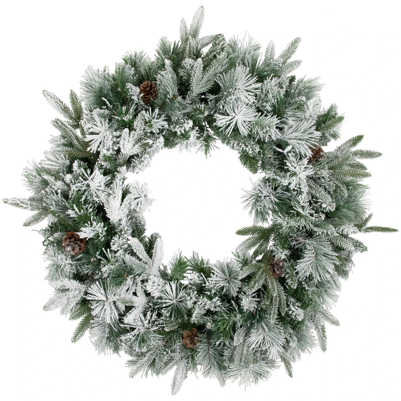 Flocked Rosemary Emerald Angel Pine Artificial Christmas Wreath - 30-Inch, Unlit 1 Flocked Rosemary Emerald Angel Pine Artificial Christmas Wreath - 30-Inch, Unlit