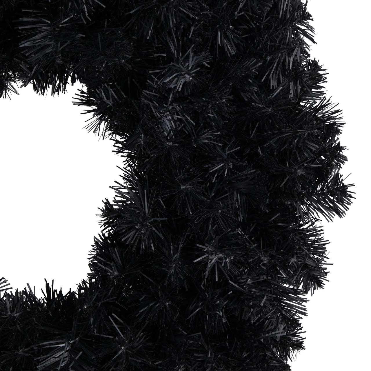 24" Black Colorado Spruce Artificial Halloween Wreath, 24-Inch, Unlit 3 24" Black Colorado Spruce Artificial Halloween Wreath, 24-Inch, Unlit - Image 3