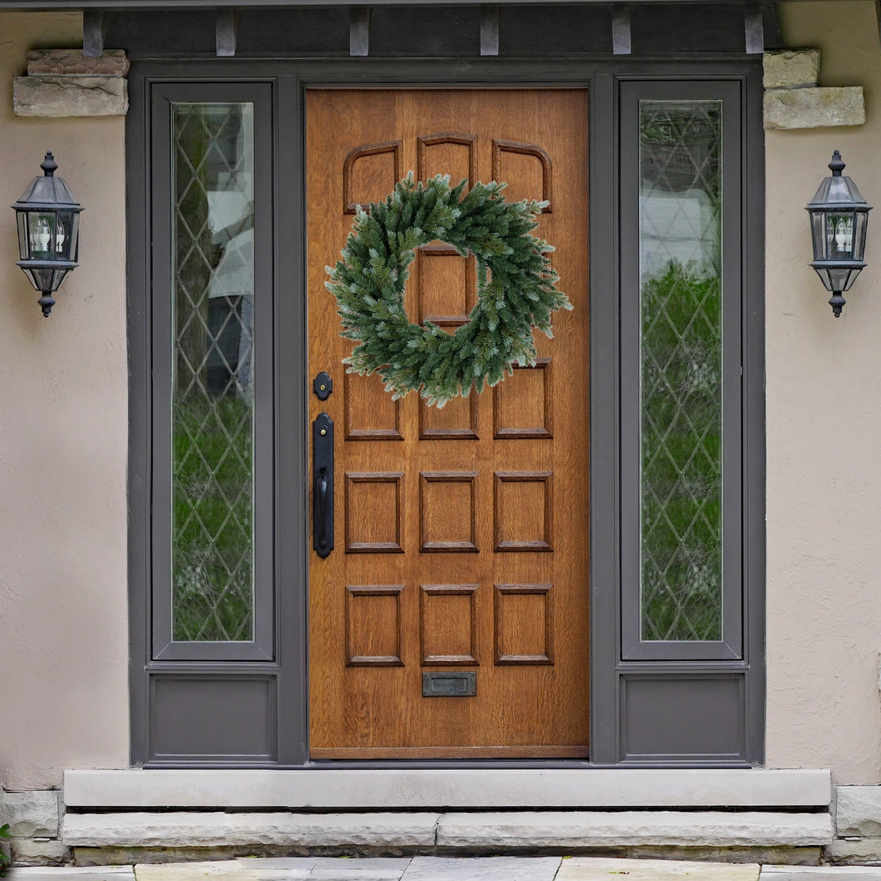 Blue Spruce Artificial Christmas Wreath, 24-Inch, Unlit 2 Blue Spruce Artificial Christmas Wreath, 24-Inch, Unlit - Image 2