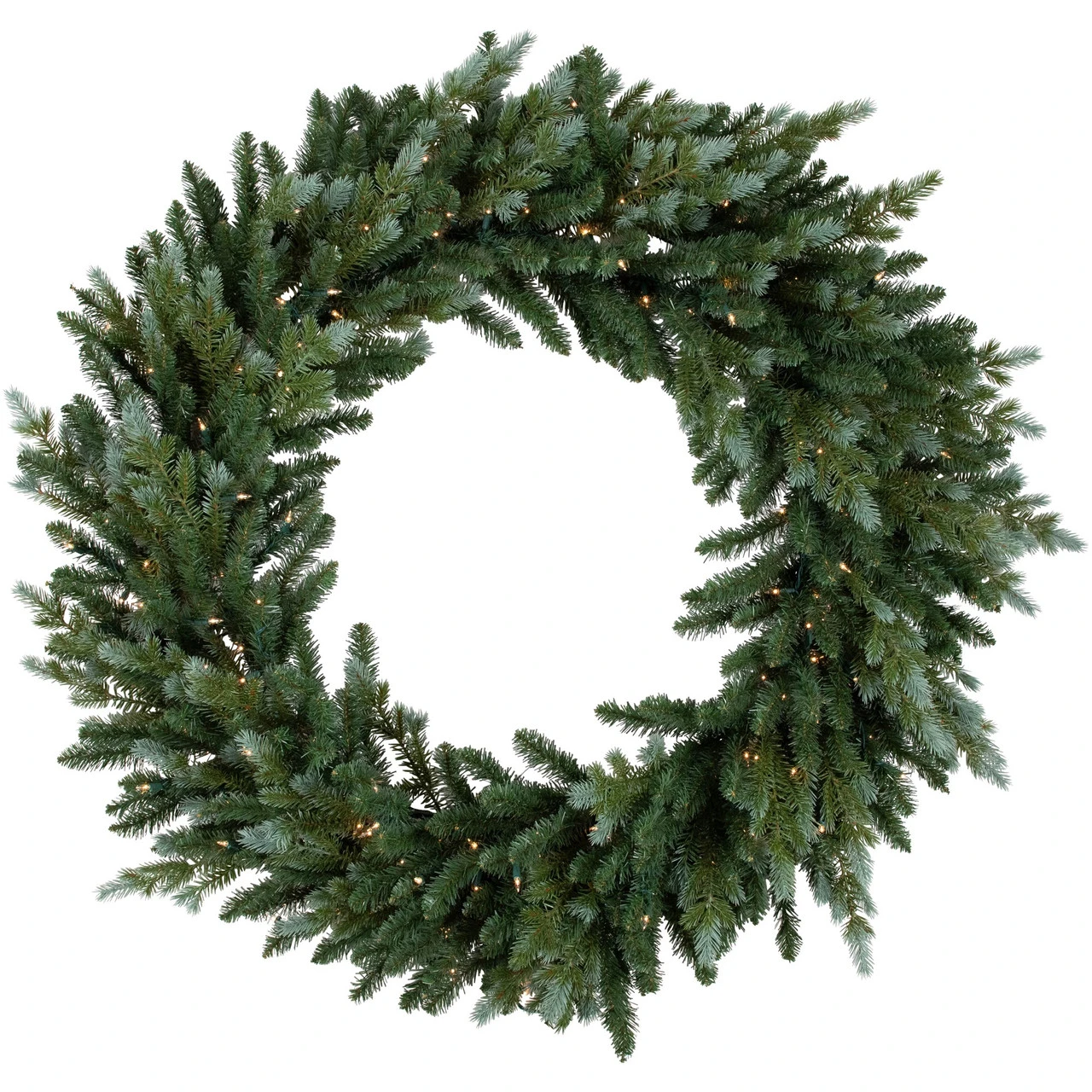 Pre-Lit Blue Spruce Artificial Christmas Wreath, 48-Inch, Clear Lights 1 Pre-Lit Blue Spruce Artificial Christmas Wreath, 48-Inch, Clear Lights