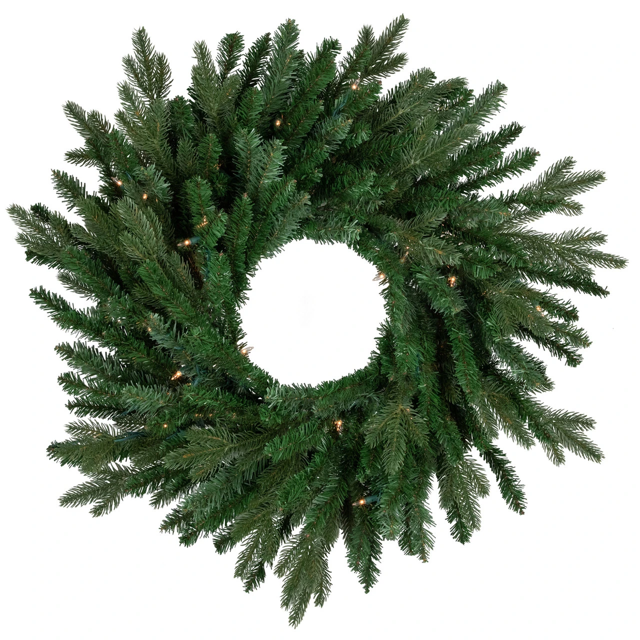 Pre-Lit Grande Spruce Artificial Christmas Wreath, 24-Inch, Clear Lights 2 Pre-Lit Grande Spruce Artificial Christmas Wreath, 24-Inch, Clear Lights - Image 2