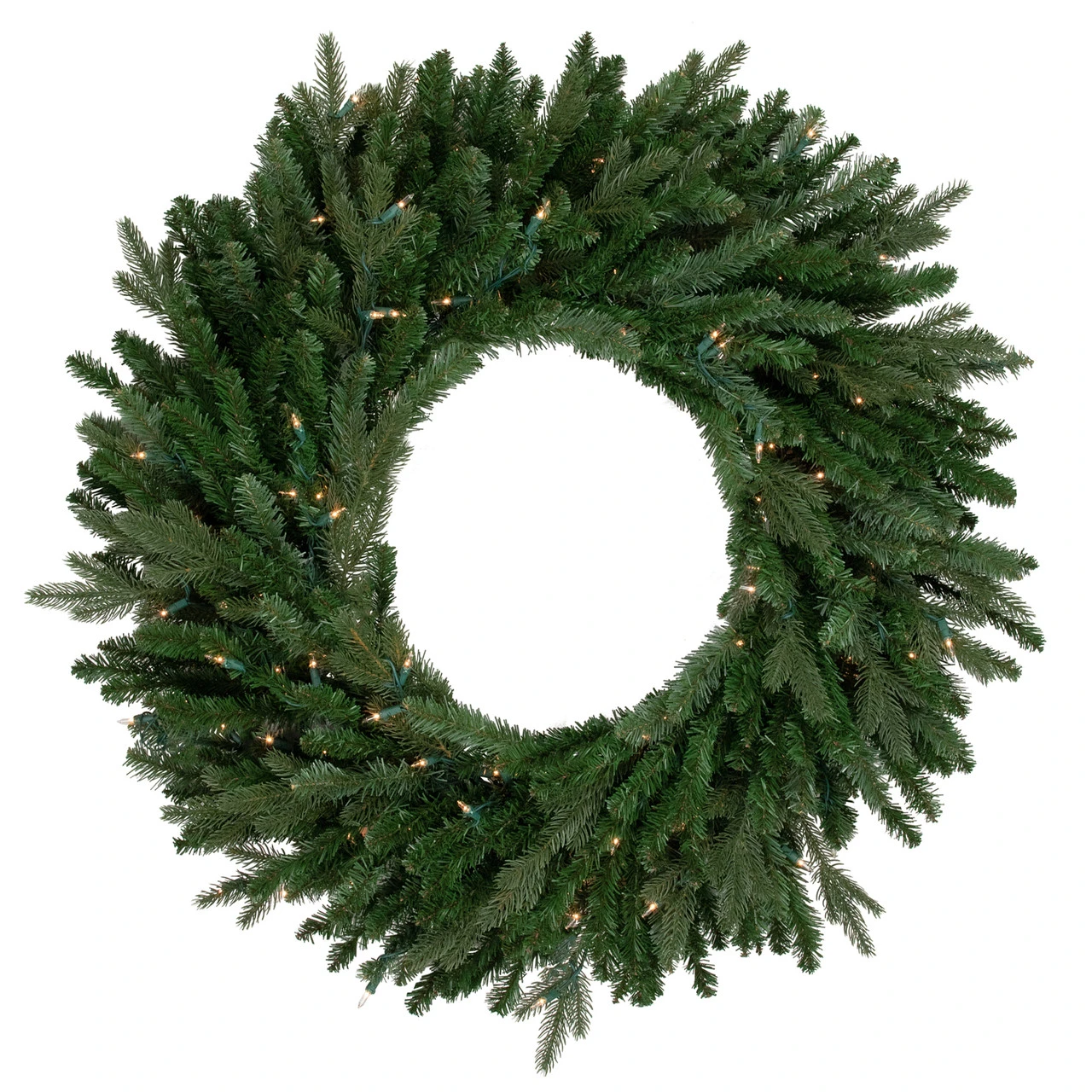 Pre-Lit Grande Spruce Artificial Christmas Wreath, 48-Inch, Clear Lights 1 Pre-Lit Grande Spruce Artificial Christmas Wreath, 48-Inch, Clear Lights