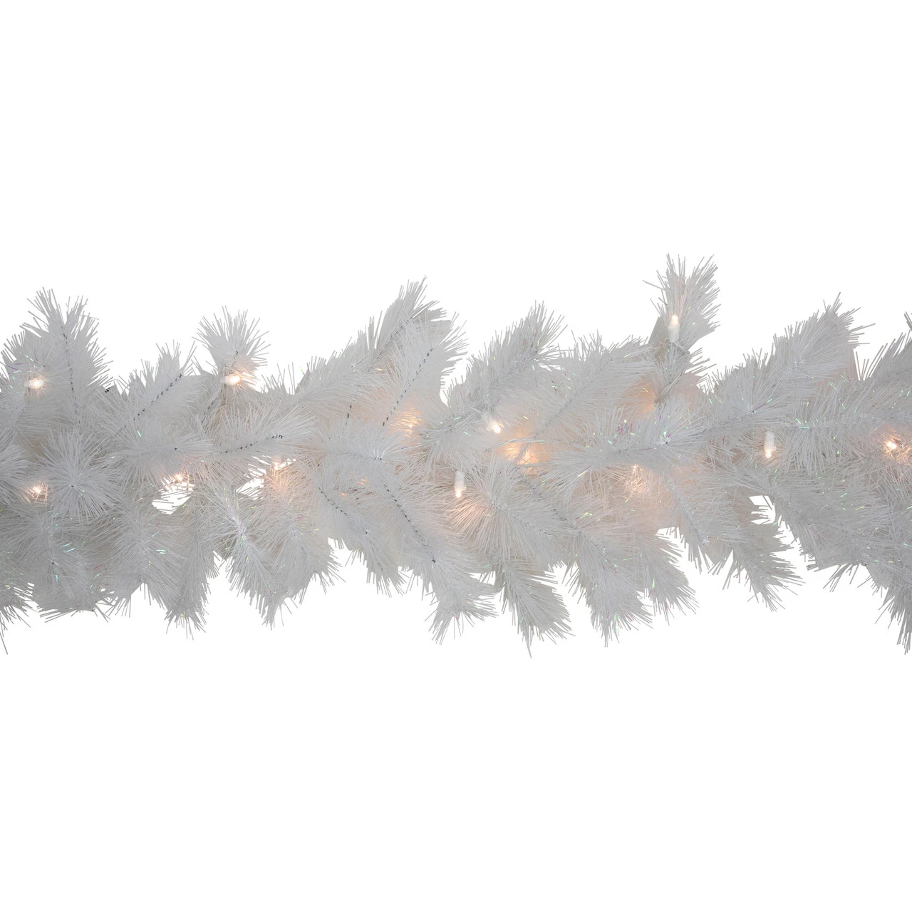 9' X 14" Pre-Lit White Alaskan Pine Artificial Christmas Garland, Warm White LED Lights 7 9' X 14" Pre-Lit White Alaskan Pine Artificial Christmas Garland, Warm White LED Lights - Image 7