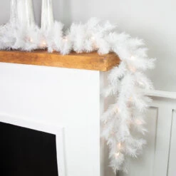9' X 14" Pre-Lit White Alaskan Pine Artificial Christmas Garland, Warm White LED Lights 9 9' X 14" Pre-Lit White Alaskan Pine Artificial Christmas Garland, Warm White LED Lights -Best Christmas Store northlight v94180 styled 2 83102.1684869190