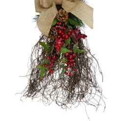 24" Iced Berries And Burlap Artificial Christmas Twig Teardrop Swag 6 24" Iced Berries And Burlap Artificial Christmas Twig Teardrop Swag -Best Christmas Store northlight vm02184 2 32774.1667658056