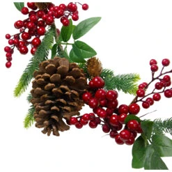 5' X 4.75" Pine Springs, Berries And Pine Cones Artificial Christmas Garland - Unlit -Best Christmas Store northlight vm02197 1 21925.1667488241