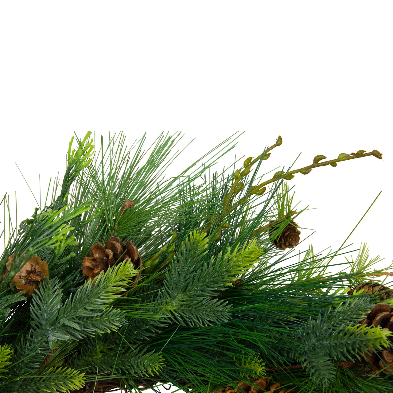 28" Long Needle And Pine Cones Artificial Christmas Wreath - Unlit 4 28" Long Needle And Pine Cones Artificial Christmas Wreath - Unlit - Image 4