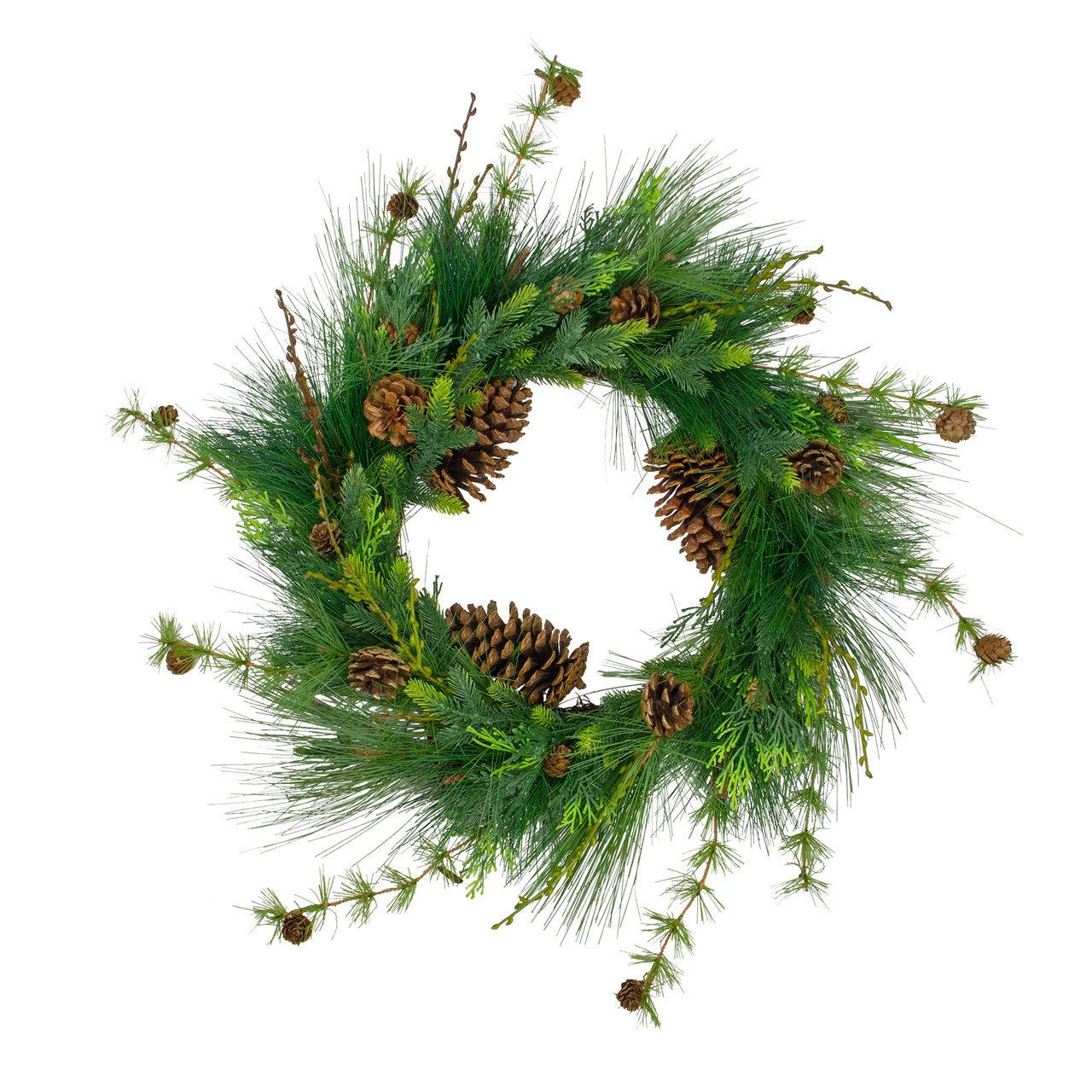28" Long Needle And Pine Cones Artificial Christmas Wreath - Unlit 1 28" Long Needle And Pine Cones Artificial Christmas Wreath - Unlit