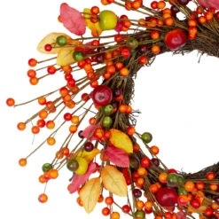 Berries And Apples Foliage Twig Artificial Thanksgiving Wreath - 18-Inch, Unlit -Best Christmas Store northlight vm26538 1 17121.1667529975