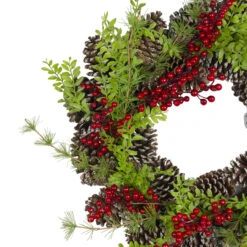 Frosted Pine Cones And Berries Artificial Christmas Wreath - 18-Inch, Unlit -Best Christmas Store northlight vm26540 1 51935.1667578028