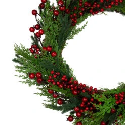 Mixed Pine And Berries Artificial Christmas Wreath - 26 Inch, Unlit -Best Christmas Store northlight vm26563 1 14267.1667572667