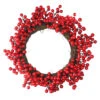 Crimson And Merlot Red Berries Artificial Winter Christmas Wreath - 16-Inch, Unlit