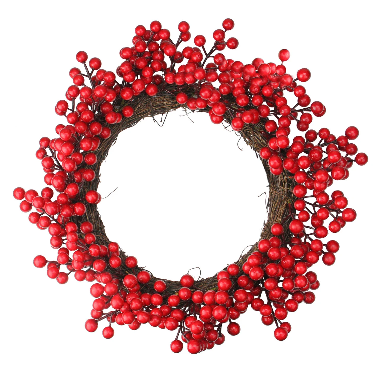 Crimson And Merlot Red Berries Artificial Winter Christmas Wreath - 16-Inch, Unlit 1 Crimson And Merlot Red Berries Artificial Winter Christmas Wreath - 16-Inch, Unlit