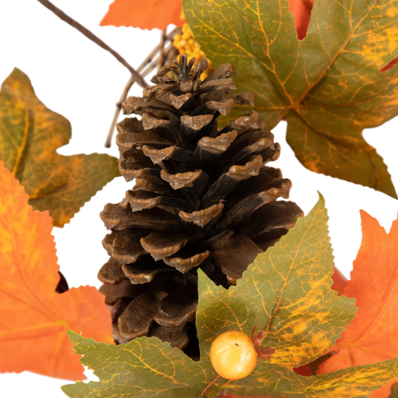 Leaves, Pinecones And Berries Artificial Fall Harvest Wreath, 24-Inch, Unlit 6 Leaves, Pinecones And Berries Artificial Fall Harvest Wreath, 24-Inch, Unlit - Image 6