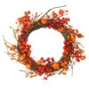 Red And Orange Fall Berry And Mini Pumpkin Artificial Thanksgiving Wreath - 20-Inch, Unlit